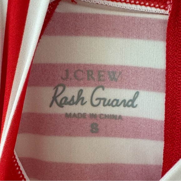 J. Crew Long-Sleeve Rash Guard in Red Stripes Size S Like New - Picture 5 of 7